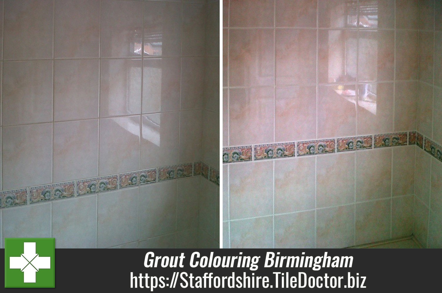 Changing the Grout Colour of a Tiled Shower Cubicle in Birmingham