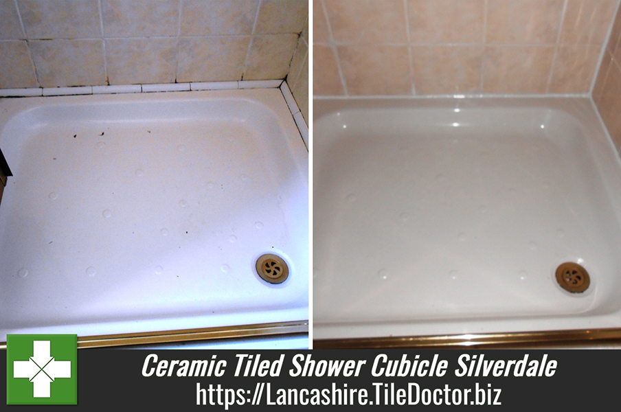 Cleaning a Ceramic Tiled Shower Cubicle in Silverdale