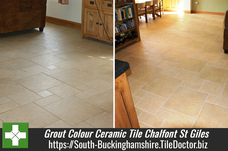 Grout colour seal and Ceramic tile clean in Chalfont St Giles