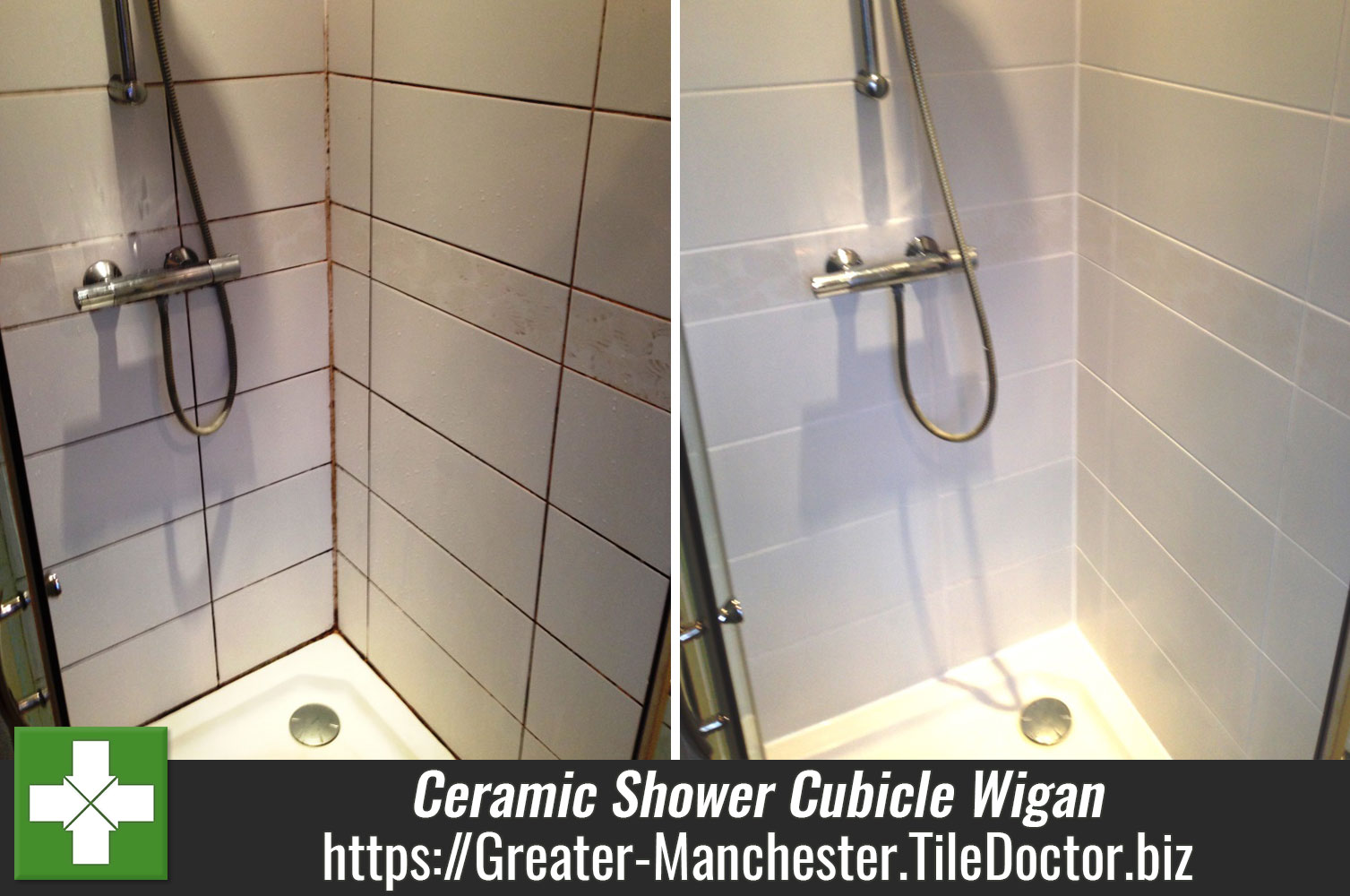Ceramic Tiled Shower Cubicle Refreshed in Wigan