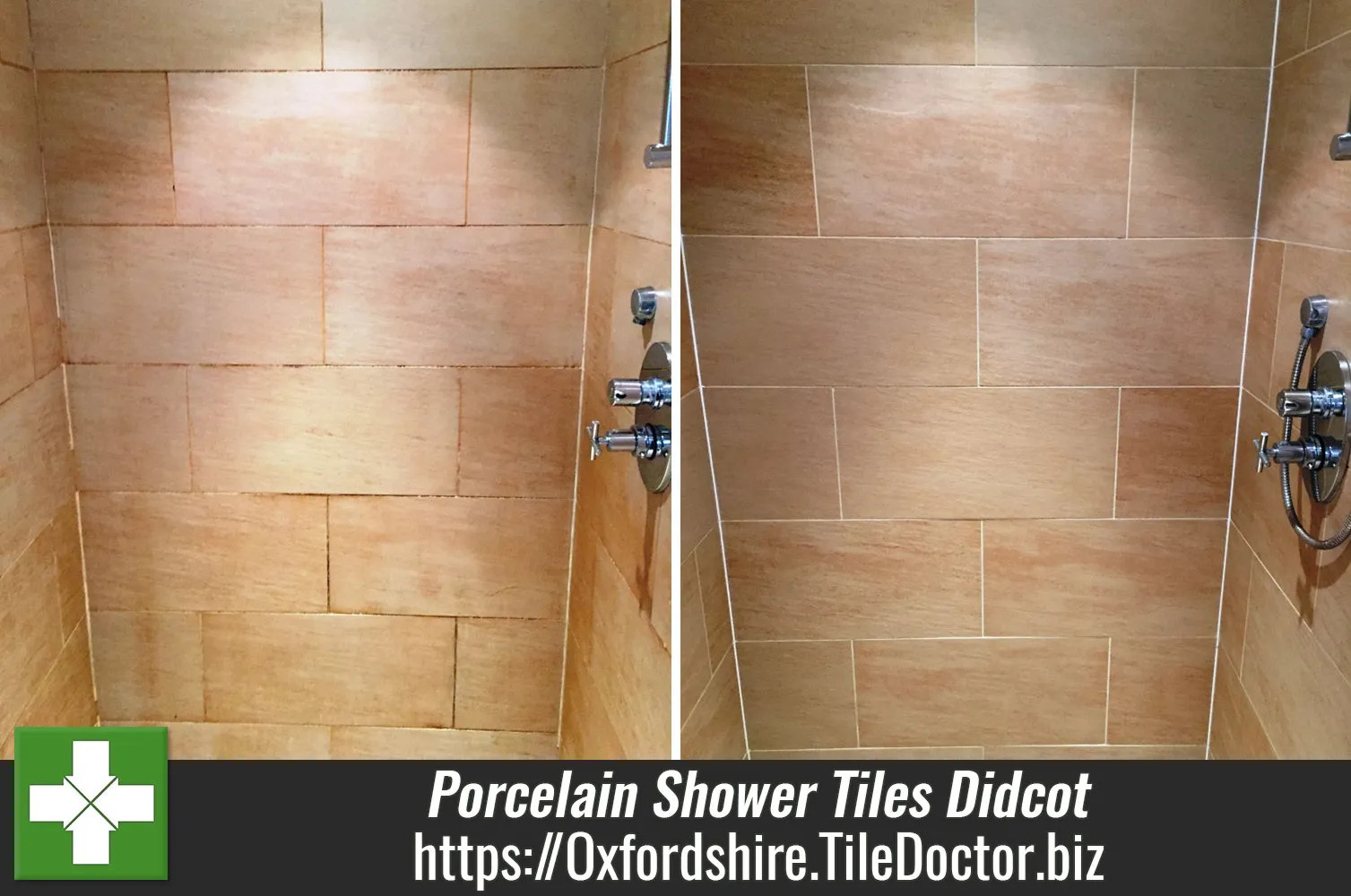 Mould Covered Porcelain Shower Tiles Refreshed in Didcot