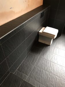 Black Porcelain Bathroom Floor After Cleaning Stevenage