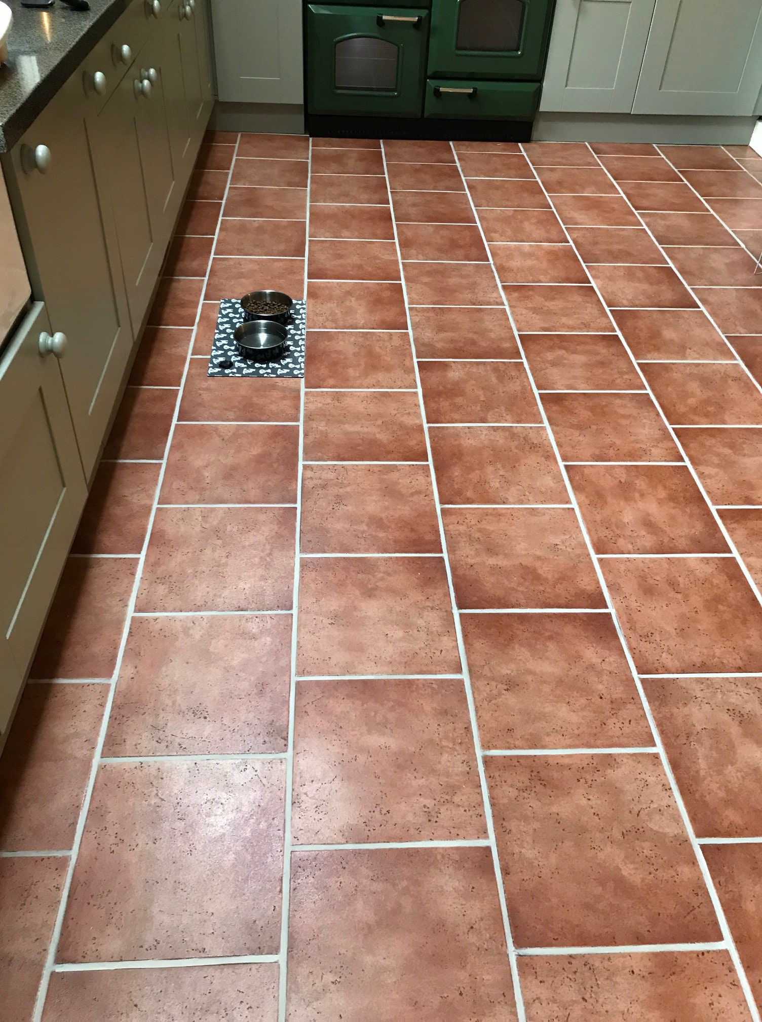 Ceramic Tiled Kitchen Floor After Grout Colouring Ulverston