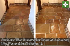 Sandstone Effect Concrete Floor Before After Cleaning Garstang