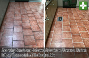 Sandstone Floor Grout Before After Restoration Ulverston