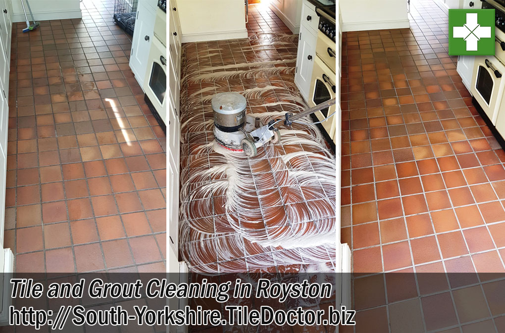 Dirty Quarry Tile Grout Before After Renovation Royston