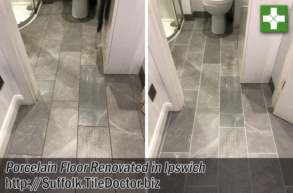 Porcelain Tiled Floor Before and After Renovation Ipswich