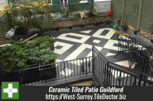 Exterior Ceramic Tiled Rooftop Patio Grout Cleaning Guildford