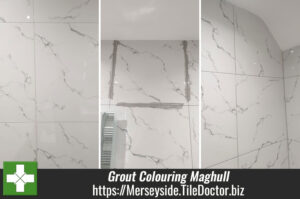 Porcelain Tiled Wall Grout Recoloured Maghull Liverpool