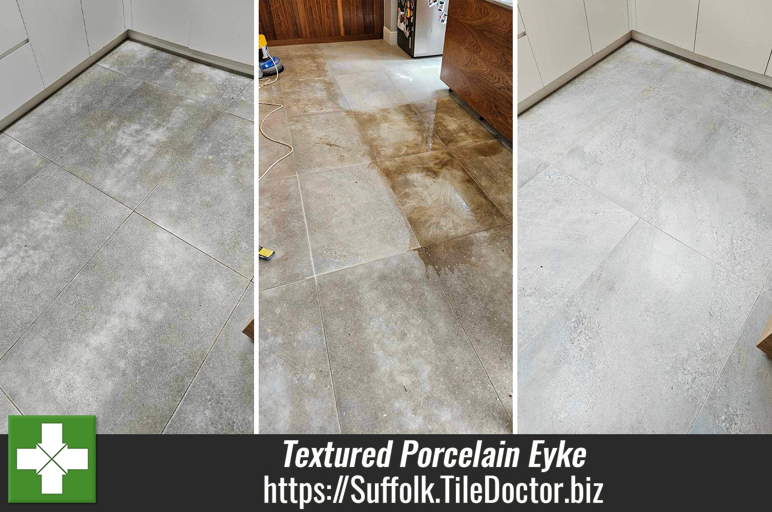 Deep Cleaning Textured Porcelain Tile and Grout in Eyke