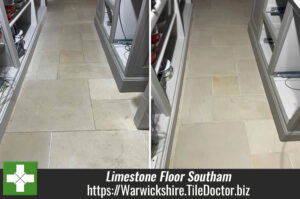 Limestone Floor Tile and Grout Renovation Southam