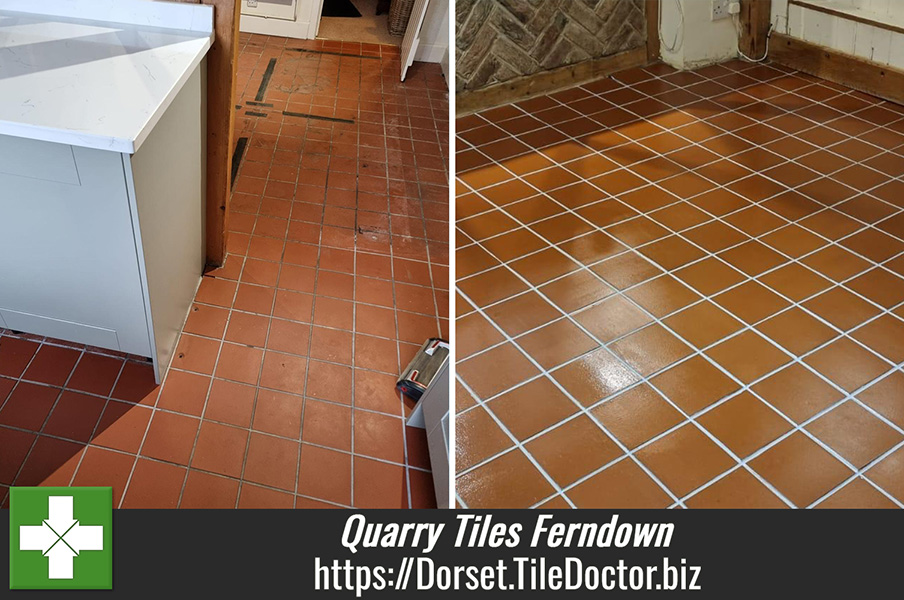 Quarry Tiled Kitchen Floor Renovation Ferndown
